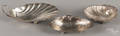 Three sterling silver shellform dishes