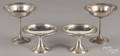 Two pairs of sterling silver compotes