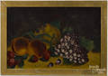 Primitive oil on canvas still life with fruit