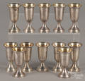 Set of twelve weighted sterling silver cordials