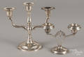 Two Mexican sterling silver candelabra