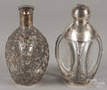 Two sterling silver mounted decanters