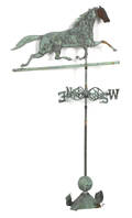 Swellbodied copper running horse weathervane 19th c