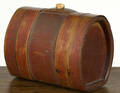 Painted pine and oak keg 19th c