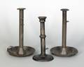 Pair of tin pushup candlesticks 19th c