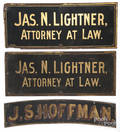 Three painted tin signs