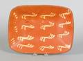 Pennsylvania slip decorated redware loaf dish early 19th c