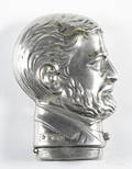 Nickel silver General Grant figural bust match vesta case