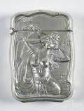 Embossed nickel silver match vesta safe