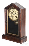 Rosewood veneer mantel clock