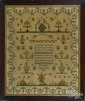 English silk on linen sampler