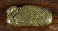 Embossed brass swan match vesta safe
