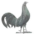 Fullbodied copper rooster weathervane 19th c