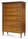 Pennsylvania Sheraton cherry tall chest ca 1815
