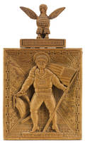 Patriotic carved pine plaque of Uncle Sams Son dated