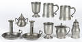 Nine pieces of assorted pewter