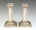 Pair of Sheffield sterling silver candlesticks