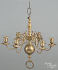 Dutch style brass chandelier
