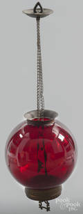 Ruby glass hanging light