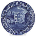 Historical blue Staffordshire plate 19th c