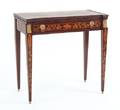 Marquetry inlaid mahogany games table