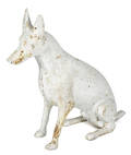 Painted cast iron dog garden ornament late 19th c