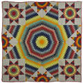 Vibrant pieced Bethlehem star quilt 19th c