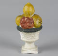 Pennsylvania painted chalkware fruit compote 19th c