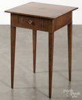 Federal style tiger maple onedrawer stand with an inlaid top