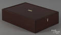Mahogany lock box with doublesided slide lids