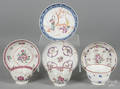 Four Chinese export porcelain saucers