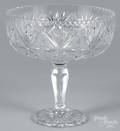 Large brilliant cut glass compote