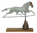 Large fullbodied copper running horse weathervane 19th c