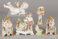 Six bisque figures