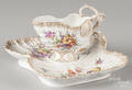 Dresden porcelain gravy boat and serving tray