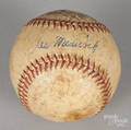 1940 Brooklyn Dodgers autographed team baseball with six signatures