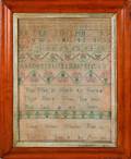 Silk on linen sampler dated 1802