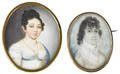 Two miniature watercolor on ivory female portraits
