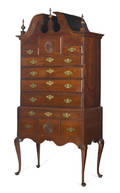 Connecticut Queen Anne cherry high chest ca 1765