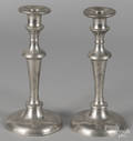 Pair of pewter candlesticks