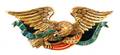 Carved and painted pine spread winged eagle plaque