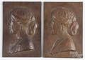 Pair of bronze portrait plaques