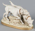 Royal Dux figure of two hounds