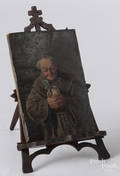 German oil on panel portrait of a monk