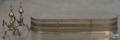 Pair of federal brass andirons and fender