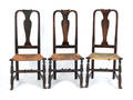Assembled set of three New England Queen Anne dining chairs mid 18th c