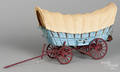Painted wood model of a Conestoga wagon