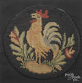 Needlework rooster chair pad