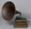 Victor talking machine with an oak horn