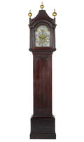 Massachusetts Queen Anne cherry tall case clock late 18th c
